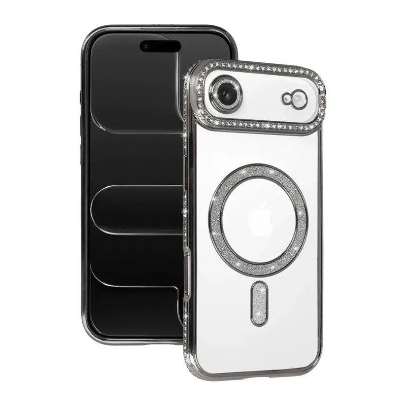 iPhone 17 Air Joke Simli Magneticsafe Kılıf - Gümüş