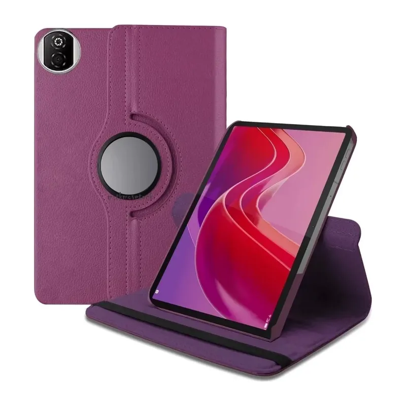 Huawei Honor Pad X7 360 Tablet Deri Kılıf - Mor