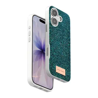 iPhone 17 Bright Simli Kapak - Koyu Yeşil