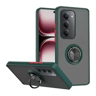 Redmi 15 4G Montreal Yüzüklü Silikon Kapak - Yeşil