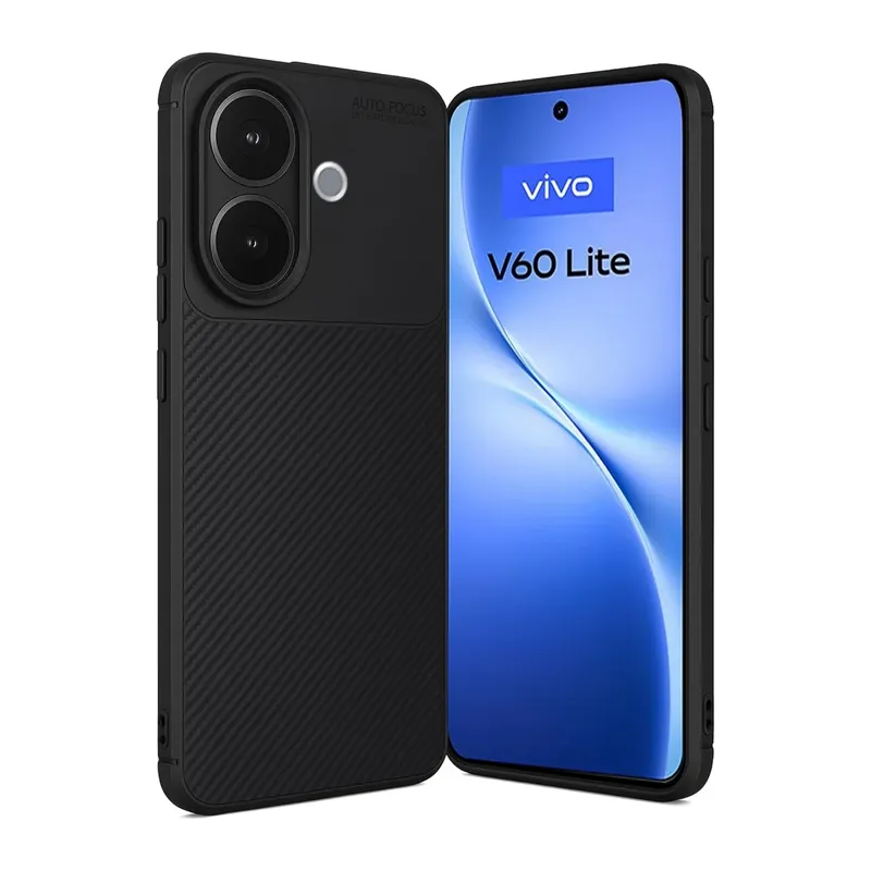 Vivo V60 Lite Auto Focus Karbon Kapak - Siyah