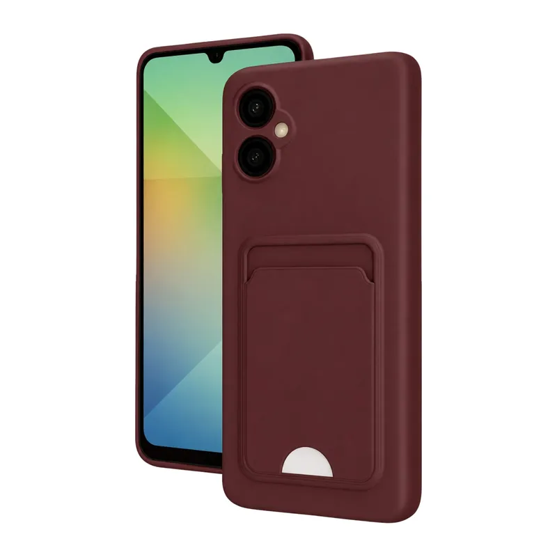 Samsung Galaxy A06 Kılıf Kelvin Kartvizitli Silikon - Bordo