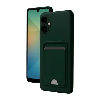Samsung Galaxy A07 4G Kelvin Kartvizitli Silikon - Koyu Yeşil