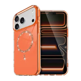 iPhone 17 Pro Max Live Diamond Magsafe Kapak - Turuncu