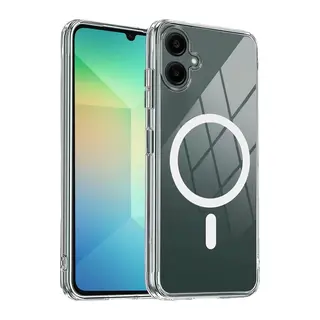 Samsung Galaxy A06 Combo Sert Şeffaf Magsafe Kapak - Şeffaf