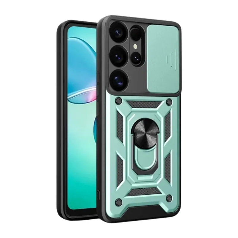Samsung Galaxy S26 Ultra Pars Lens Yüzüklü Silikon - Yeşil