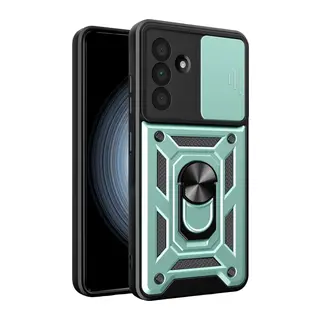 Samsung Galaxy A57 5G Pars Lens Yüzüklü Silikon - Yeşil