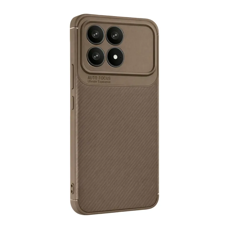 Poco F8 Pro Auto Focus Karbon Kapak - Kahverengi