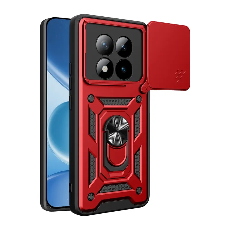 Redmi Note 15 Pro 5G Pars Lens Yüzüklü Silikon - Kırmızı
