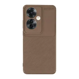 Reno 11F Kılıf Auto Focus Karbon Kapak - Kahverengi