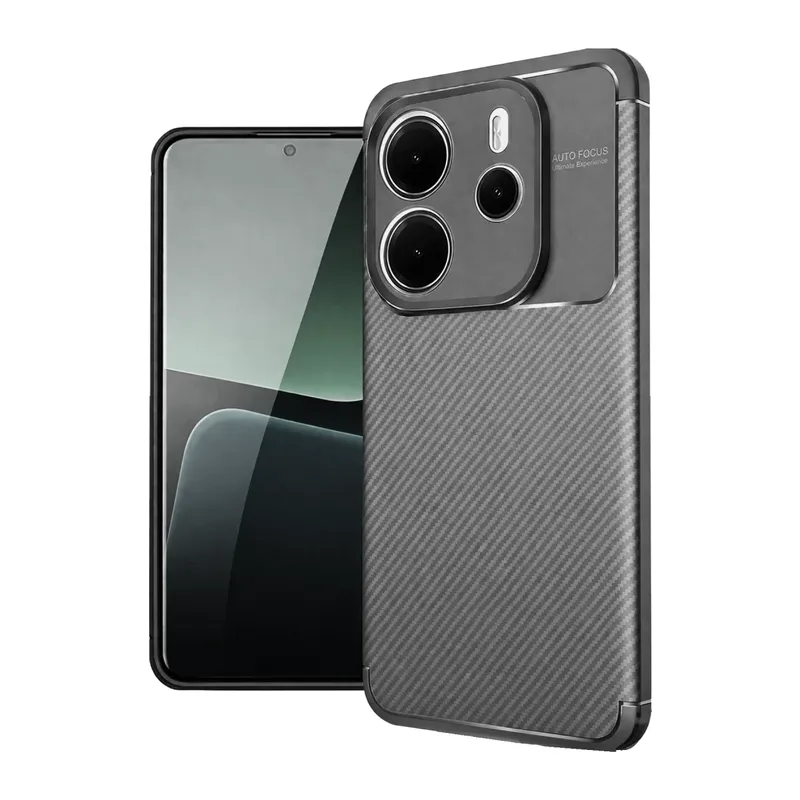 Redmi Note 14 4G Kılıf Auto Focus Karbon Kapak - Gri