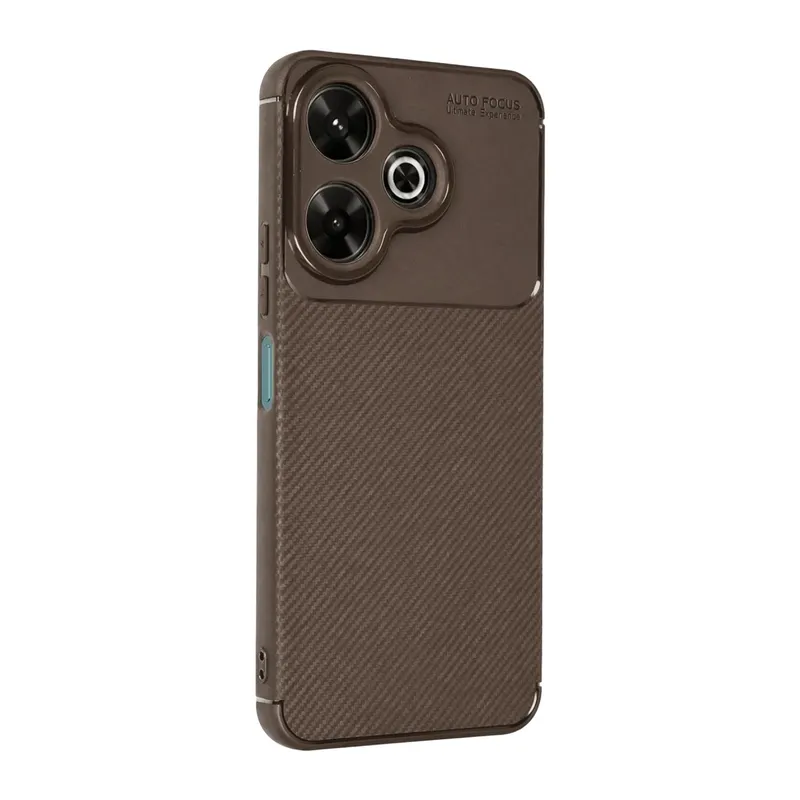 Redmi 13 4G Kılıf Auto Focus Karbon Kapak - Kahverengi