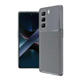 İnfinix Hot 50 4G Kılıf Auto Focus Karbon Kapak - Gri