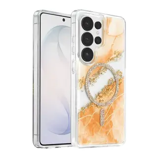 Samsung Galaxy S26 Ultra Lotus Simli Magsafe Kapak - Turuncu
