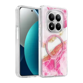 Redmi Note 15 Pro 5G Lotus Simli Magsafe Kapak - Pembe