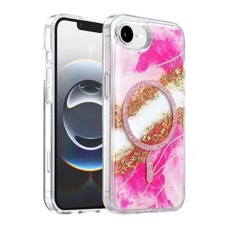 iPhone 17E Lotus Simli Magsafe Kapak - Pembe
