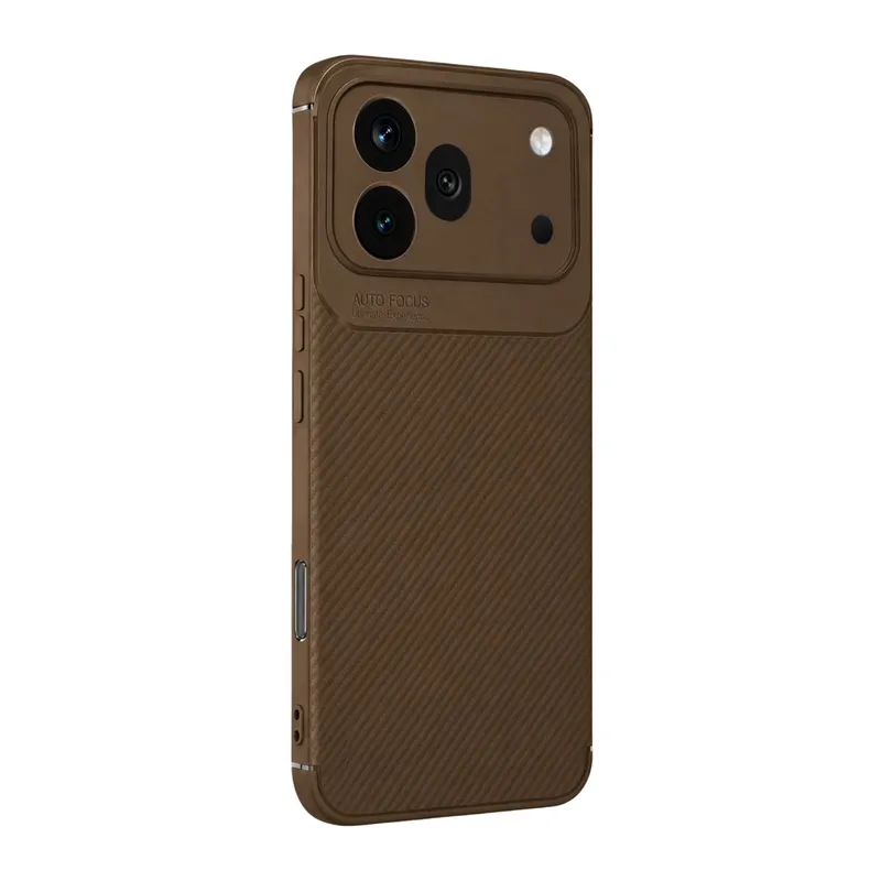 Huawei Honor 600 Pro Auto Focus Karbon Kapak - Kahverengi