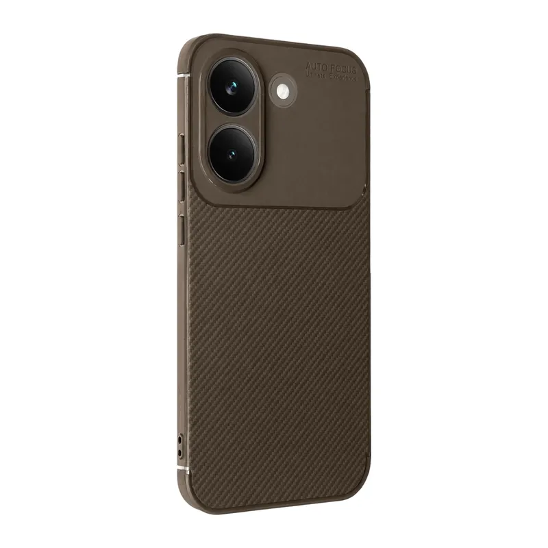 Poco X8 Pro Auto Focus Karbon Kapak - Kahverengi