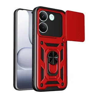 Poco X8 Pro Pars Lens Yüzüklü Silikon - Kırmızı
