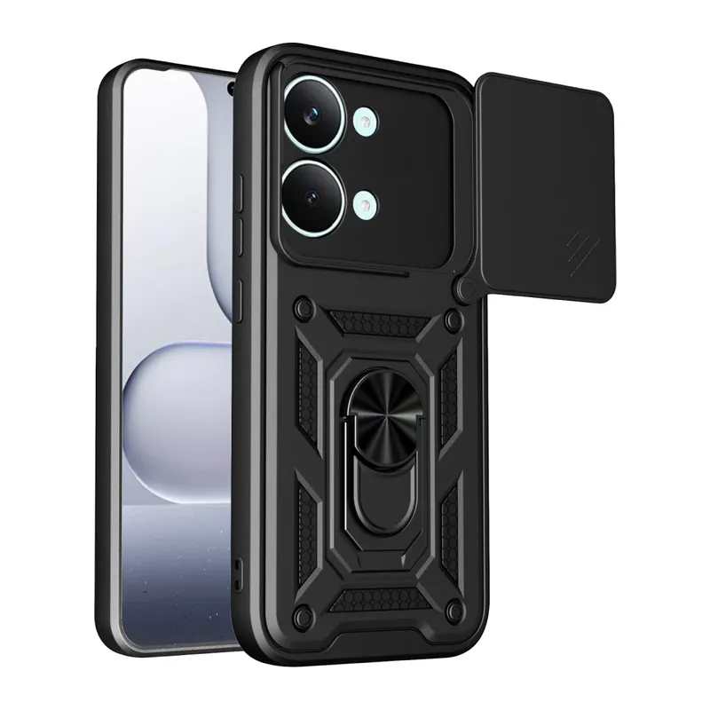 Poco X8 Pro Max Pars Lens Yüzüklü Silikon - Siyah
