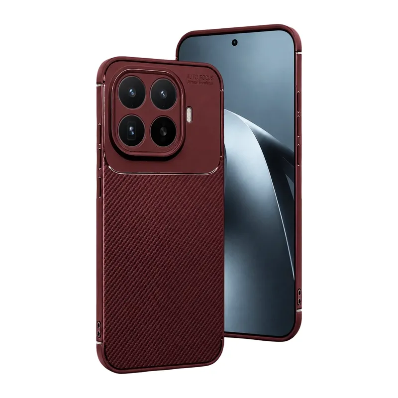 Mi 17T Pro Auto Focus Karbon Kapak - Bordo