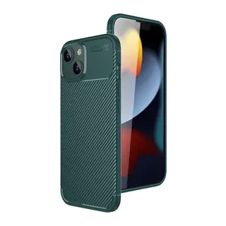 iPhone 15 Kılıf Auto Focus Karbon Kapak - Yeşil