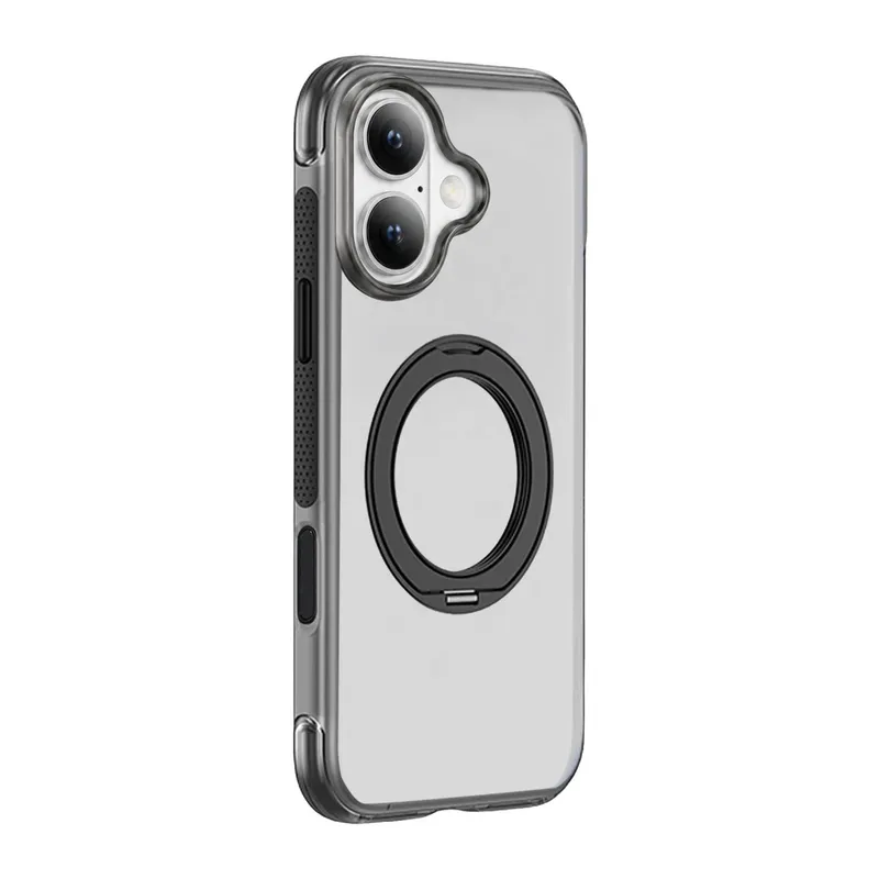 iPhone 17 Airbag Ring Yüzüklü Magsafe Kapak - Siyah