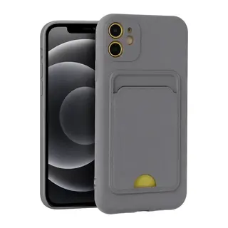 iPhone 11 Kılıf Kelvin Kartvizitli Silikon - Gri