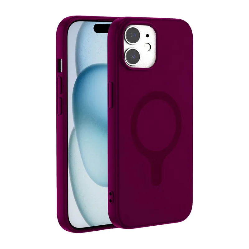 iPhone 11 Z Silikon Magsafe Kapak - Bordo