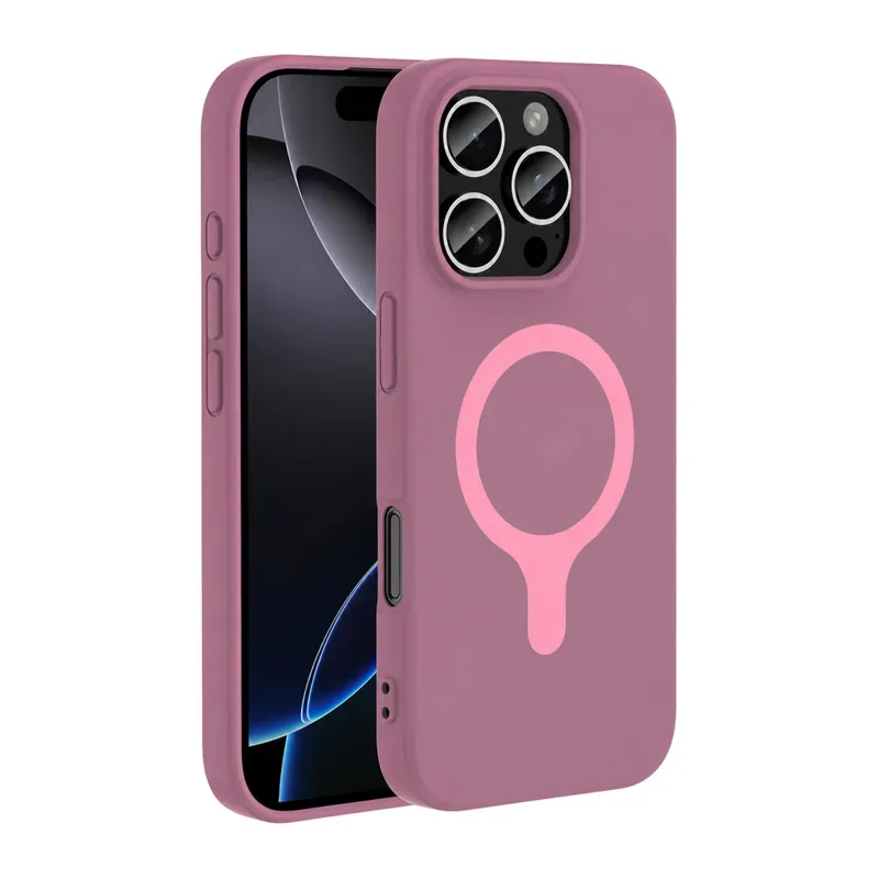 iPhone 16 Pro Max Z Silikon Magsafe Kapak - Mor