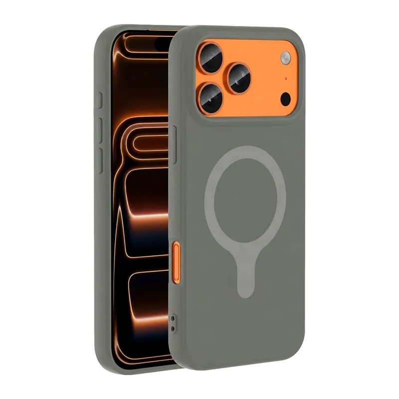 iPhone 18 Pro Max/17 Pro Max Z Silikon Magsafe Kapak - Gri