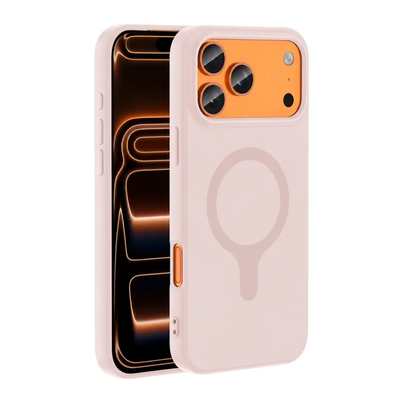 iPhone 18 Pro Max/17 Pro Max Z Silikon Magsafe Kapak - Pembe