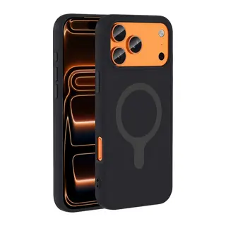 iPhone 18 Pro Max/17 Pro Max Z Silikon Magsafe Kapak - Siyah