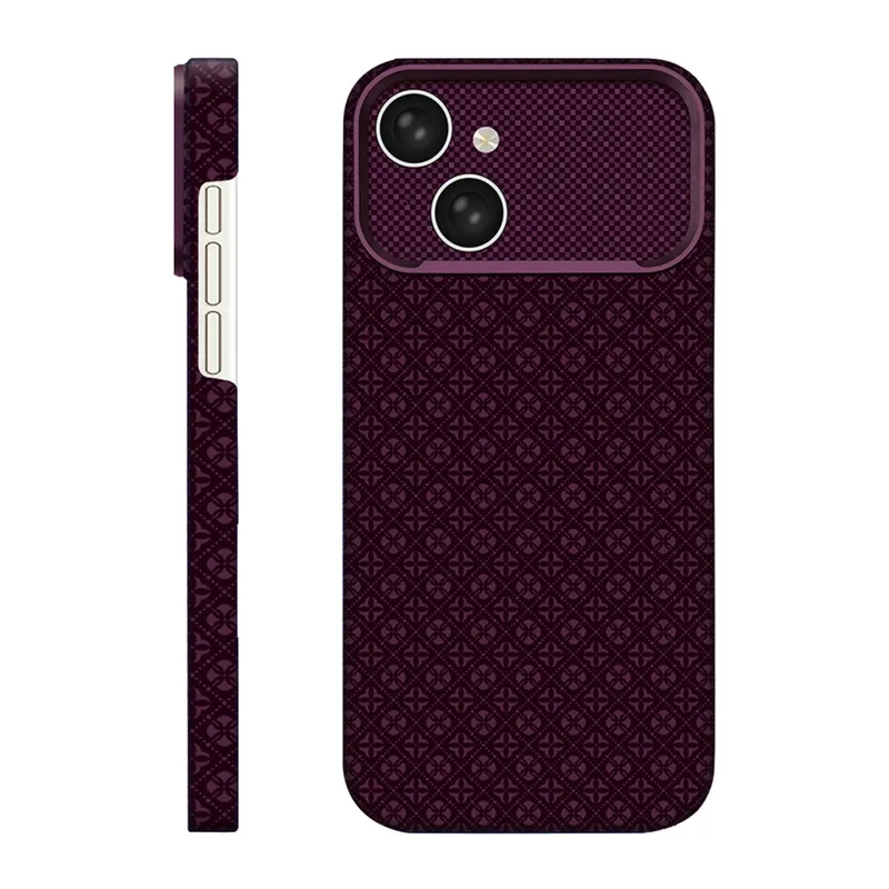 iPhone 15 Deluxe Lensli Magsafe Kapak - Bordo