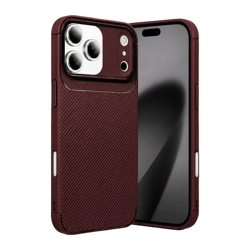 iPhone 17 Pro Auto Focus Karbon Kapak - Bordo