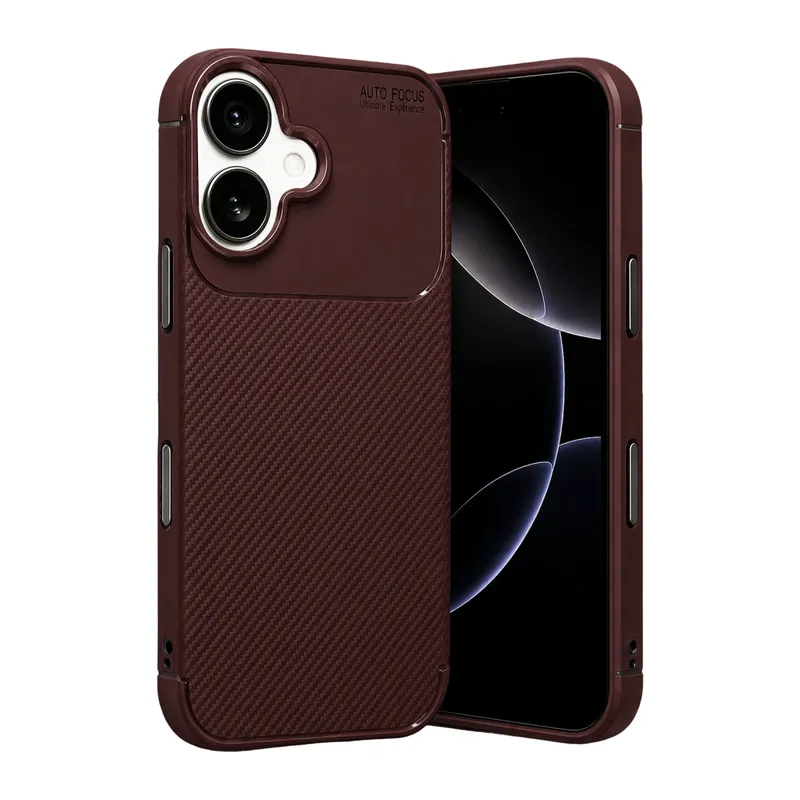 iPhone 17 Auto Focus Karbon Kapak - Bordo