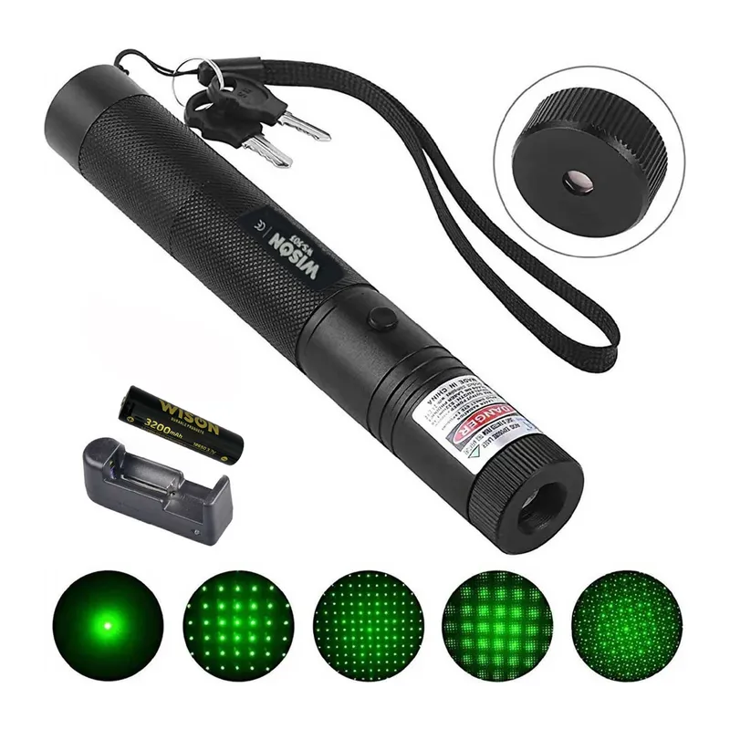 Wison Ws-503 100mw Desen Başlıklı Şarjlı Yeşil Lazer Pointer