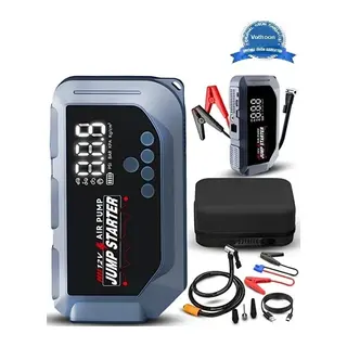 Vtn-605 Şarjlı 12.000 Mah Taşınabilir Çantalı Araç Akü Şarj Takviyeli Işıklı Hava Kompresörü