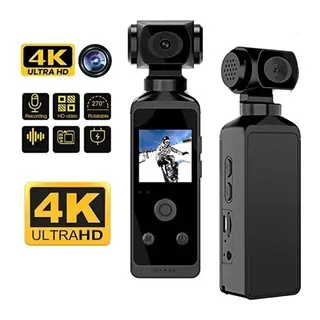 4k Ultra Hd Aksiyon Kamerası 270° Geniş Açı Döner Klips Su Geçirmez Kılıf Wifi Kamera