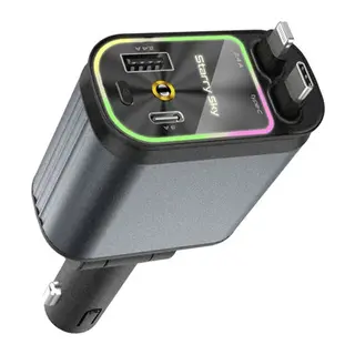 4’ü 1 Arada Çift Usb Bağlantı Çakmaklık, Type-c Hızlı Şarjlı 66w,geri Çekilebilir Araç Telefon Şarj Cihazı