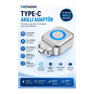 Akım Korumalı Type-c Akıllı Şarj Ayırıcı Otomatik Şarj Kesici Batarya Koruma Adaptörü Hızlı Şarj Destekli