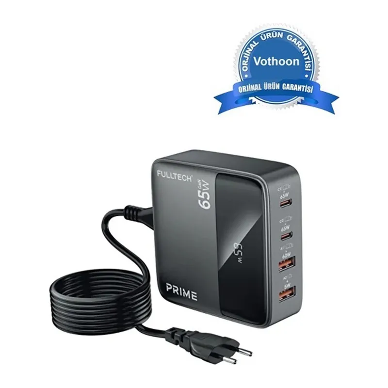 65w Masaüstü 4 Portlu Hızlı Şarj Cihazı İstasyonu 2xusb-a, 2xtype-c Giriş,1,5 Mt. Kablo