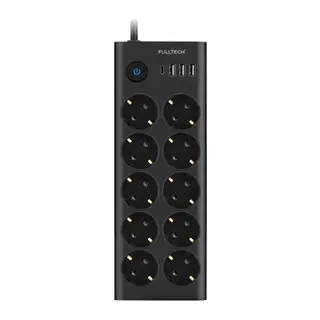 Fulltech Ftr14 Type-c Girişli Akım Korumalı 10’lu Priz, 3 Usb