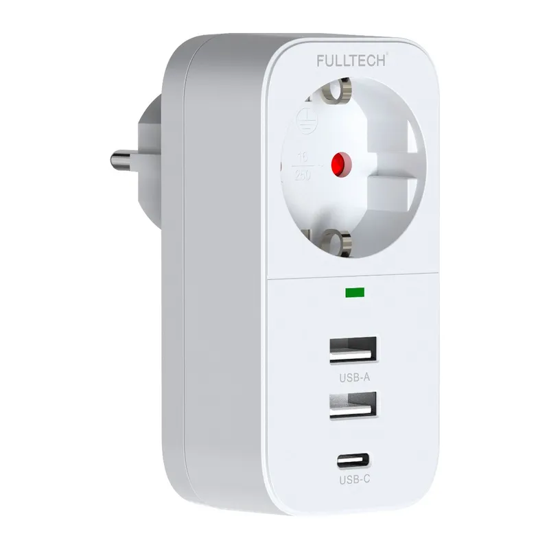 Vothoon 2.4a Çıkışlı 2xusb 1xtype-c Tekli Priz Ftr-17