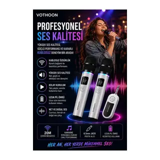 Kablosuz Karaoke Çift Mikrofon 6.5 Mm Sahne Parti Düğün Aktivite Amfi Hoparlör