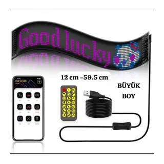 Led Ekran Matrix Panel Cama Yapışan En Büyük Boy 16x96 Led Sayısı Araba Yazısı 12cm-59.5cm