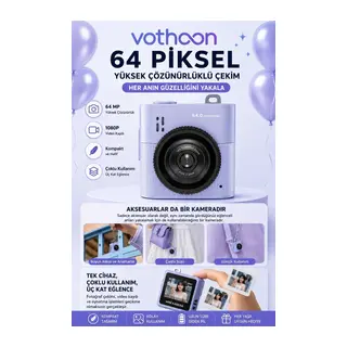 Mini Dijital Kamera 64mp 16x Digital Zoom Retro Vintage 1.4’’ekranlı Video Kamera Taşınabilir Tasarım Mavi