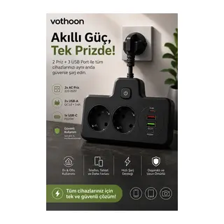 Bkl-502 Akım Korumalı 2li Priz 2 Usb Ve 2 Type-c Çıkış 4000w Hızlı Şarj Duvar Tipi Dokunmatik Led Aydınlatmalı