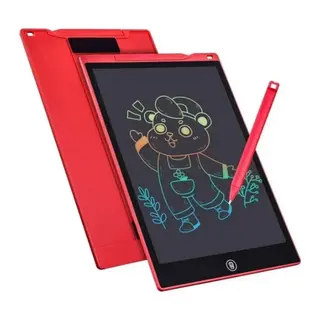 12 Inc Renkli Lcd Grafik Dijital Kalemli Çizim Tableti Yazı Tahta Not Yazma Eğitim Tableti Kırmızı
