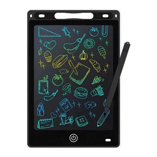 12 Inc Renkli Lcd Grafik Dijital Kalemli Çizim Tableti Yazı Tahta Not Yazma Eğitim Tableti Siyah